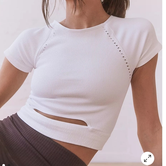 Free People Tops - Free People FP Movement Cut it Out Short Sleeve Crop Top Tee